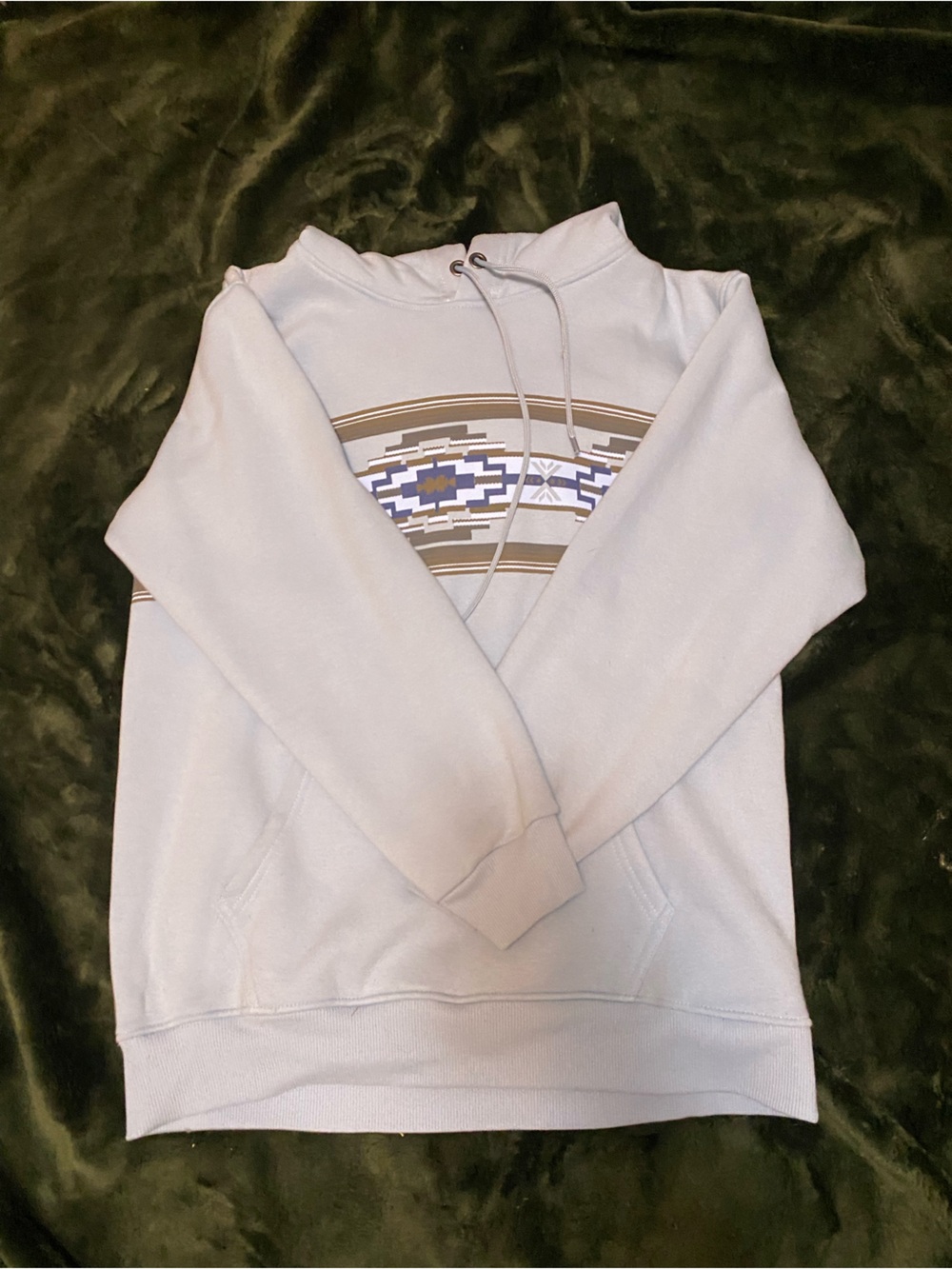 Men's baby blue Pullover Hoodie with Geometric Stripe (NWOT)